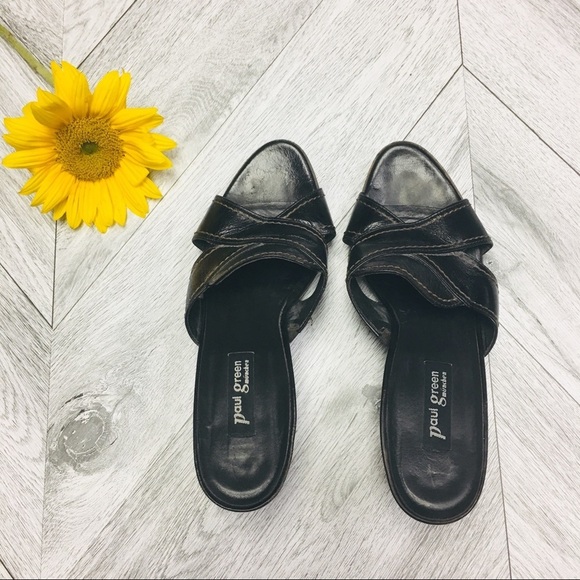 Paul Green Munchen | Dark Brown Wooden Sandal Mule - Picture 6 of 8